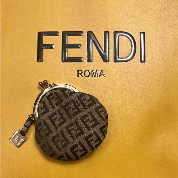 Fendi Brown Monogram Coin Purse - Picture 1 of 7
